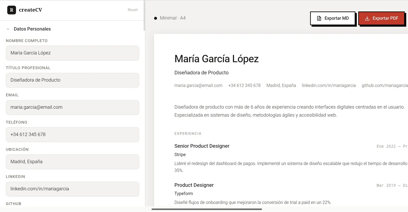 CVMakerApp preview